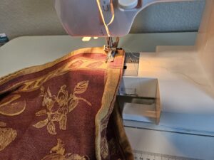 Sewing the casing for the bread bag