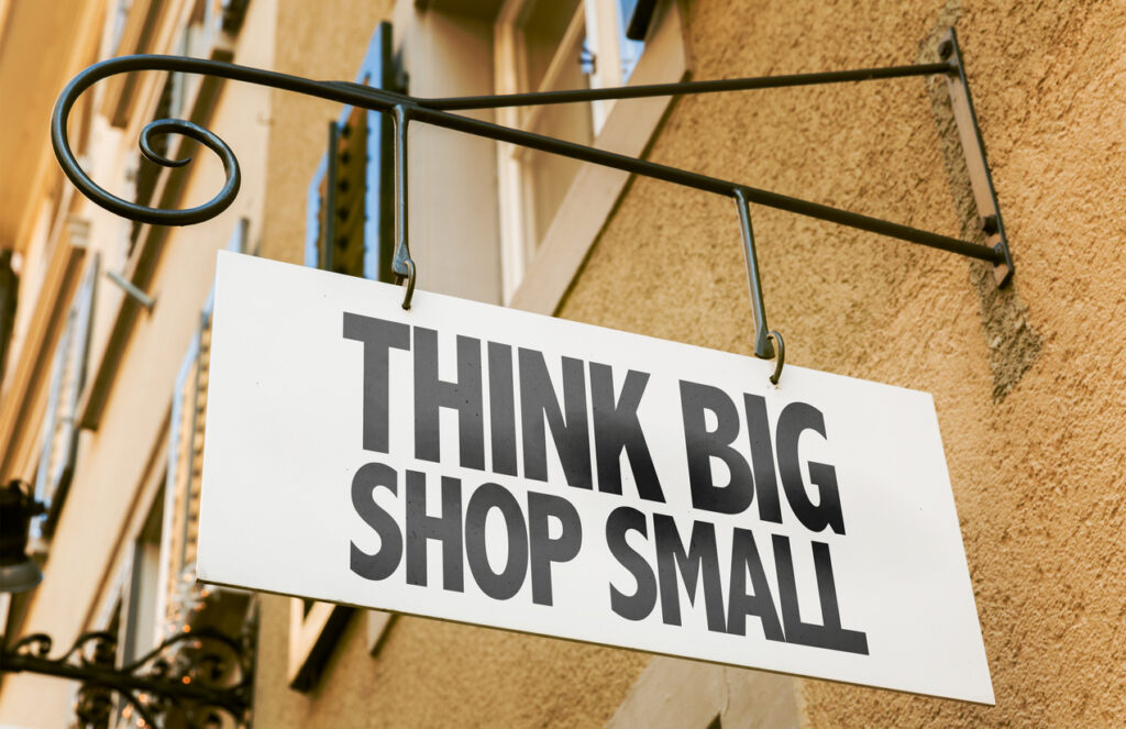 Think big, shop small. One of the eco friendly gift strategies is shopping local.