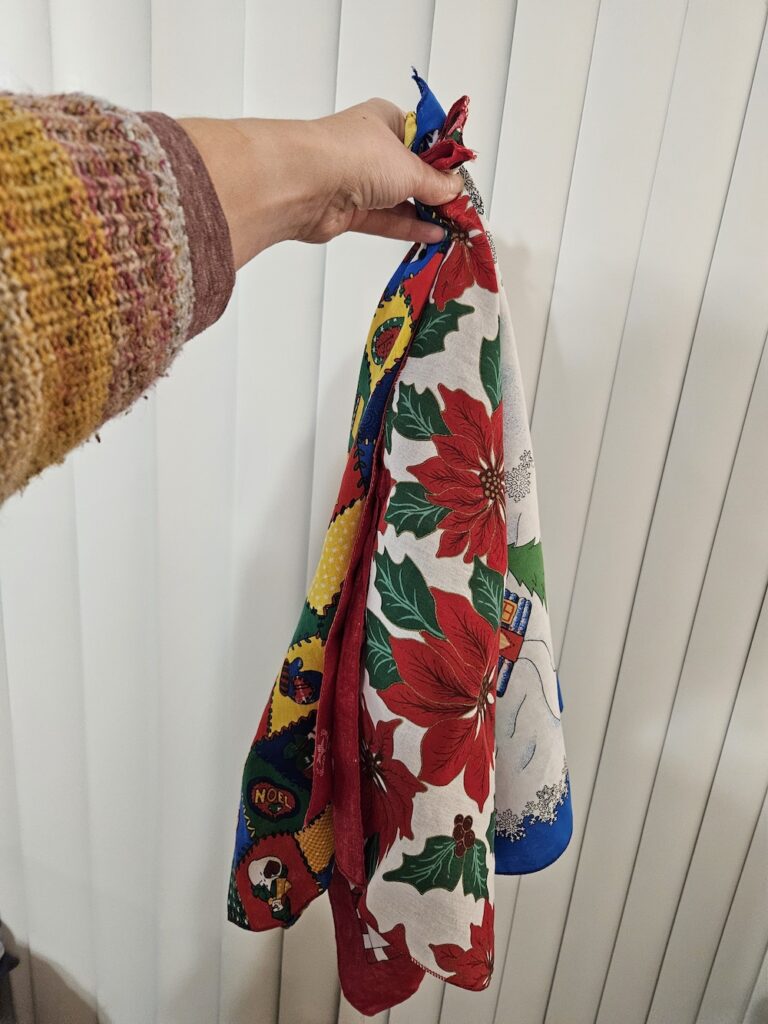 Holiday scarves to use for eco friendly gift wrap