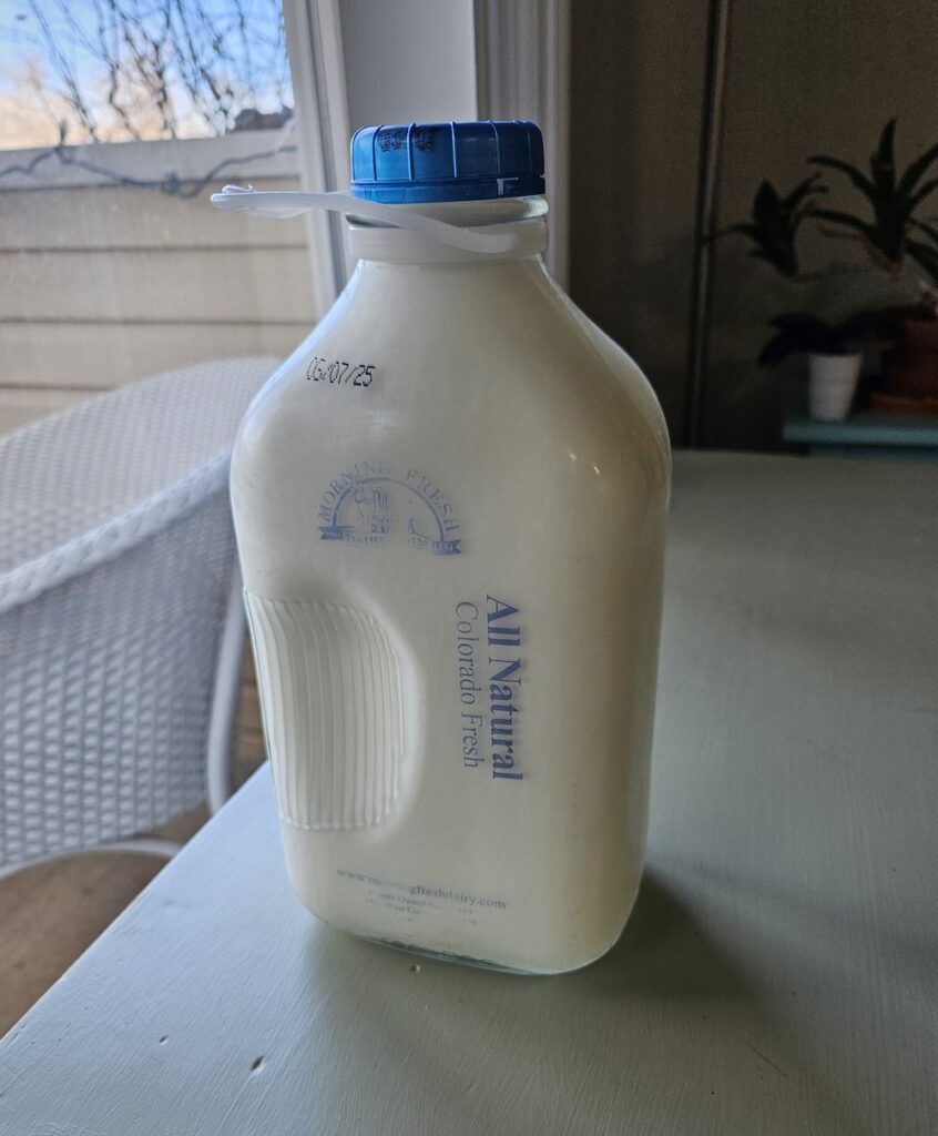 One of the plastic-free milk strategies is buying milk in glass bottles.