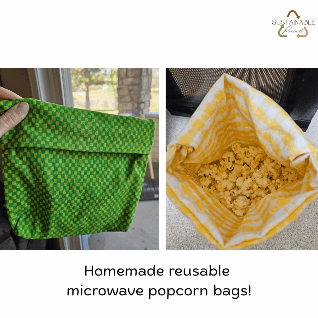 homemade reusable microwave bags to make popcorn without using plastic