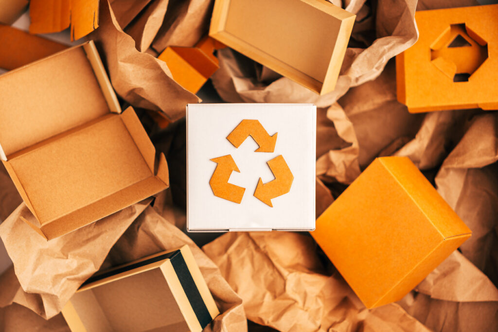 Learning about paper recycling for eco-friendly packing materials.