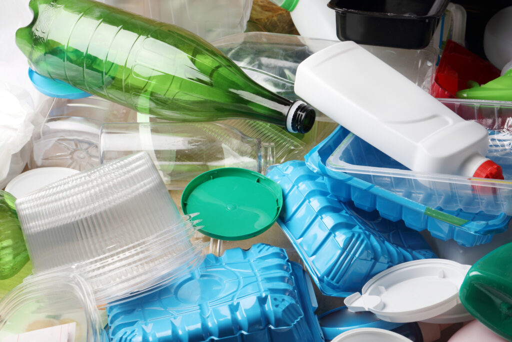 Various daily household plastic waste